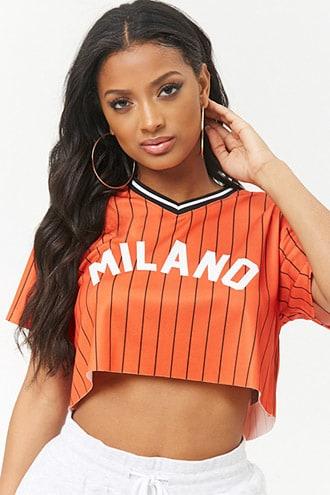 Forever21 Pinstriped Milano Crop Top