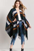 Forever21 Fringe Stripe Poncho