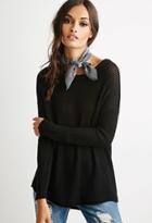 Forever21 Women's  Cutout-back Textured Sweater (black)