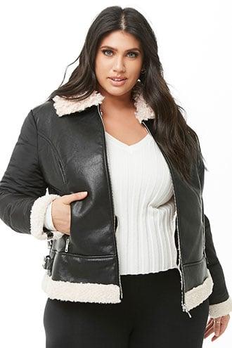 Forever21 Plus Size Faux Shearling-trim Combo Jacket