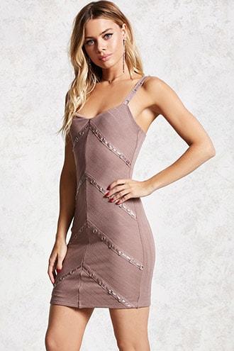 Forever21 Grommet Trim Bodycon Dress