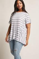 Forever21 Plus Size Trapeze Hem Stripe Tee