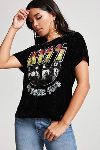 Forever21 Kiss Velvet Graphic Band Tee
