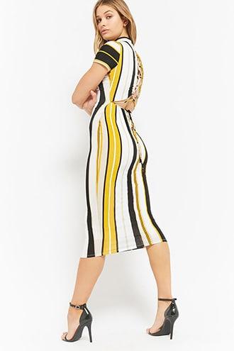 Forever21 Striped Lace-up Maxi Dress