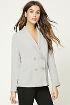 Forever21 Women's  Taupe Double-breasted Blazer