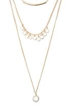 Forever21 Gold & Clear Layered Faux Stone Necklace