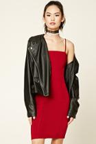 Forever21 Women's  Brick Slub Knit Slip Dress