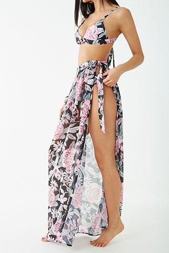 Forever21 Kulani Kinis Floral Swim Cover-up Skirt
