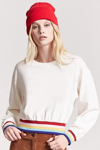 Forever21 Rainbow Stripe-trim Pullover