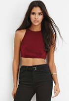 Forever21 Women's  Burgundy Crisscross-back Cropped Cami