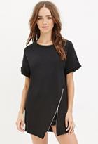Forever21 Longline Asymmetrical Zipped Top
