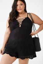Forever21 Plus Size Mesh Crisscross Romper
