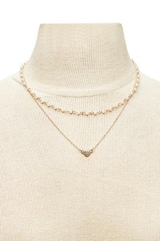 Forever21 Heart Pendant Layered Necklace