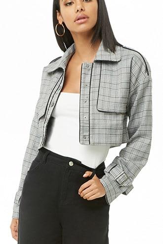 Forever21 Plaid Cropped Jacket
