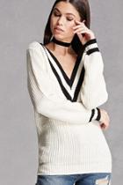 Forever21 Striped V-neck Sweater