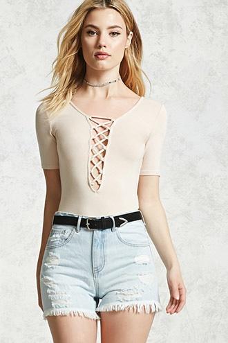 Forever21 High-waist Distressed Shorts