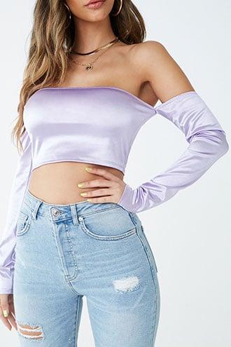 Forever21 Publik Satin Crop Top
