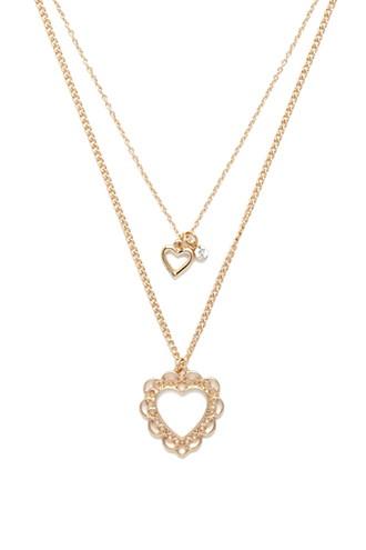 Forever21 Heart Necklace Set