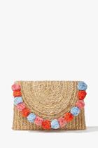 Forever21 Metallic Braided Pom-pom Trim Clutch