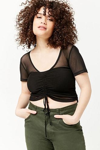 Forever21 Plus Size Ruched Swim Cover-up Top