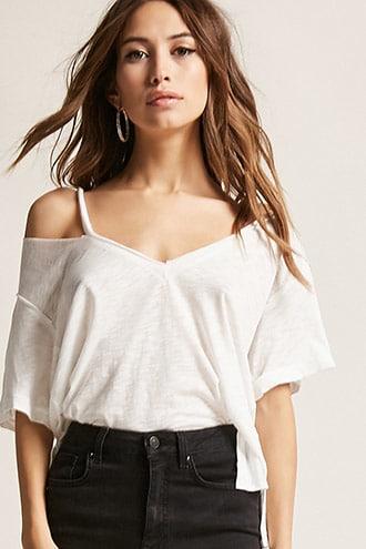 Forever21 Slashed Slub Knit Tee