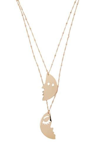 Forever21 Face Pendant Layered Necklace