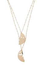 Forever21 Face Pendant Layered Necklace