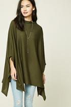 Forever21 Women's  Olive Wool-blend Poncho