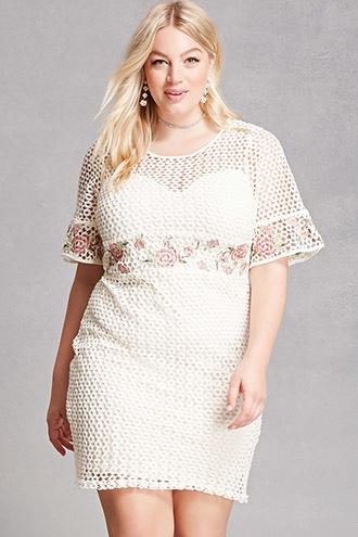 Forever21 Soieblu Floral Crochet Dress