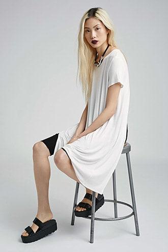 Forever21 Longline Tulip-back Tee
