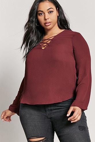 Forever21 Plus Size Billowy Caged Top