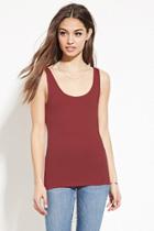 Forever21 Women's  Rust Stretch Knit Tank