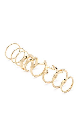 Forever21 Chevron Midi Ring Set (gold)