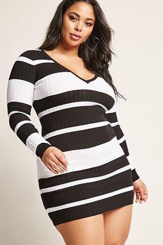 Forever21 Plus Size Stripe Bodycon Dress