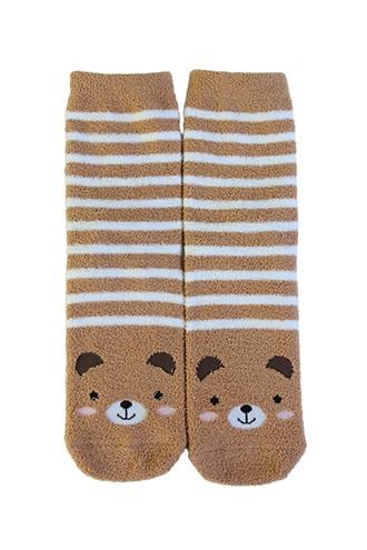Forever21 Striped Bear Print Plush Socks