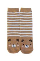 Forever21 Striped Bear Print Plush Socks