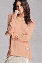 Forever21 Blush Noir Distressed Sweater