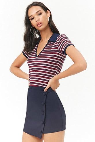 Forever21 Asymmetrical Button-front Skirt