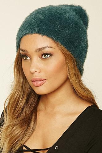 Forever21 Women's Faux Mohair Knit Beanie