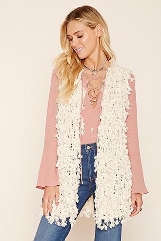 Forever21 Women's Shaggy Knit Vest