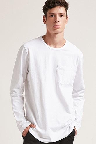 Forever21 Dolphin Hem Pocket Tee