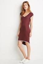 Love21 Women's  Contrast-trimmed Dress (burgundy/white)