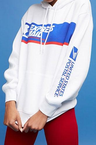 Forever21 Usps Express Mail Graphic Hoodie