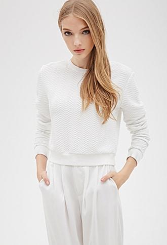 Forever21 Chevron-textured Sweatshirt