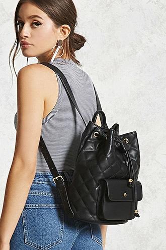 Forever21 Quilted Faux Leather Backpack