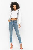 Forever21 Striped Ruffle-trim Knit Crop Top