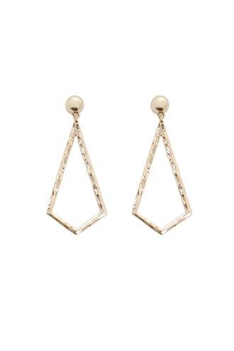 Forever21 Hammered Diamond-shaped Drop Earrings