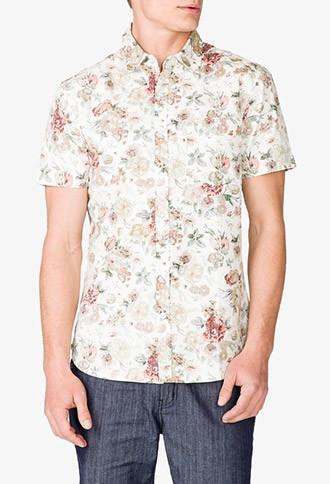 21 Men Slim Fit Reverse Floral Shirt