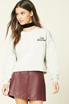 Forever21 Women's  Cali Dreamin Raw-cut Sweatshirt