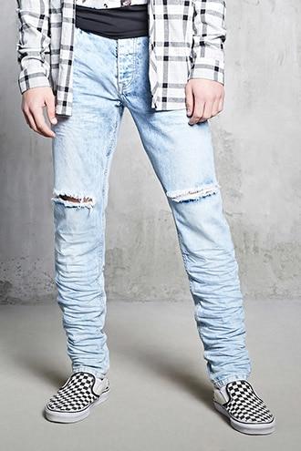 Forever21 Acid Wash Slim-fit Jeans
